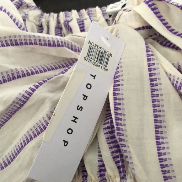 NWT Topshop stripe bow tie sleeve romper size 6 - Picture 7 of 7